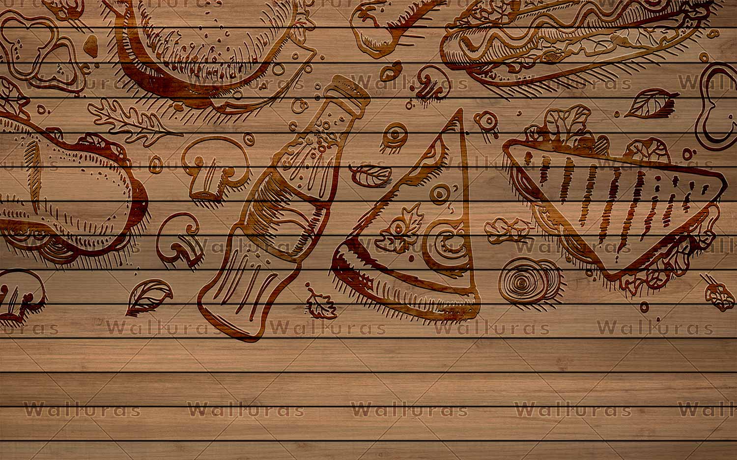 کاغذ دیواری فست فود W10228