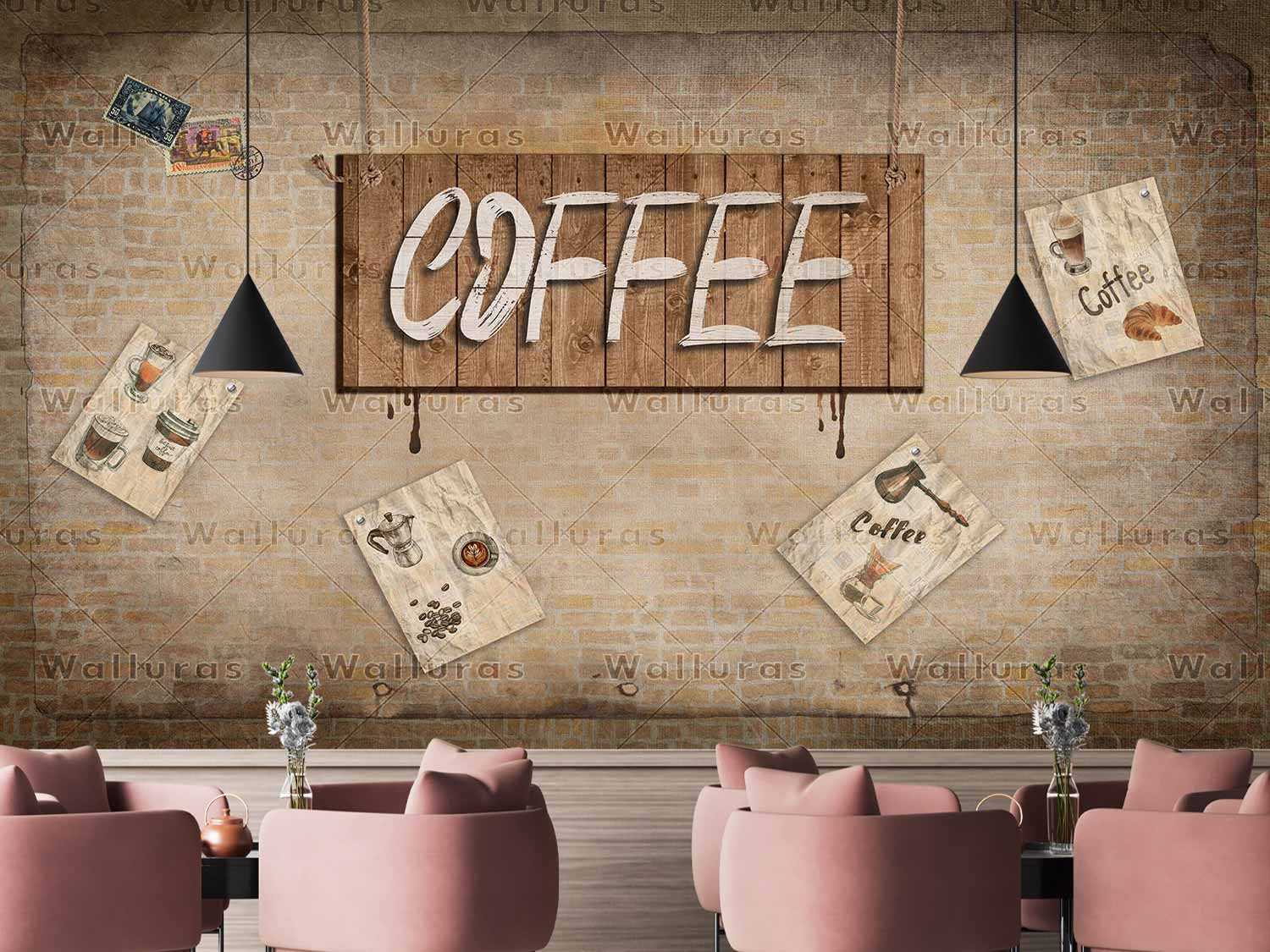 کاغذ دیواری کافی شاپ W10076