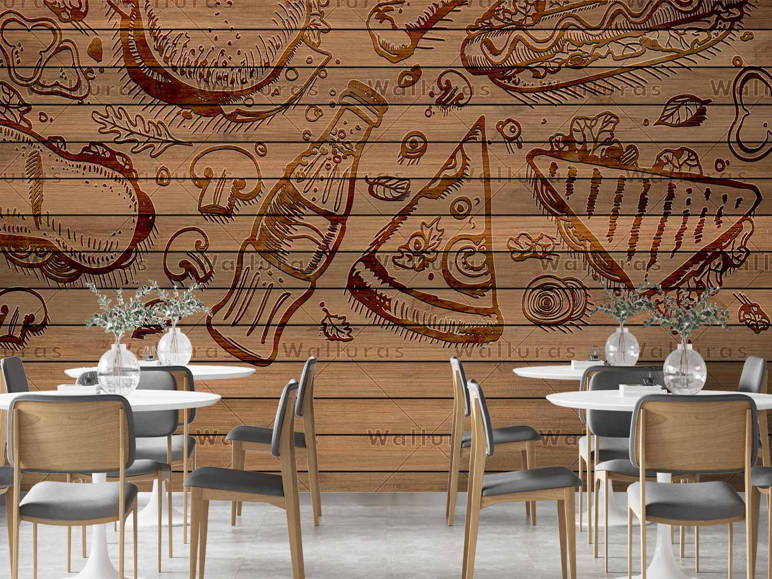 کاغذ دیواری فست فود W10228